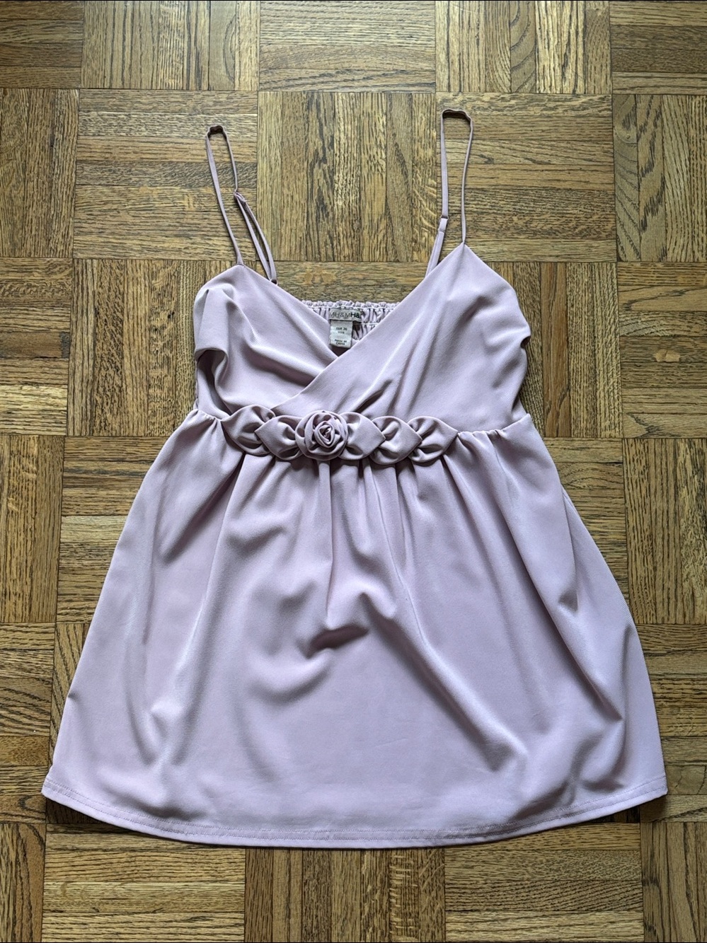 H&M Mauve Camisole Top with Braided Floral Waist